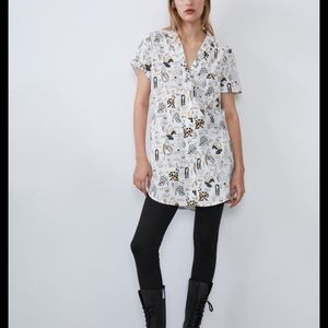 Zara | Figurative Printed Top XS